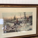 Crossing The Ford Hunt Scene Print Framed Bombay C