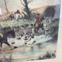 Crossing The Ford Hunt Scene Print Framed Bombay C