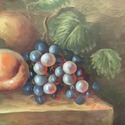 Vintage Oil Painting Still Life Fruit Grapes Wine 