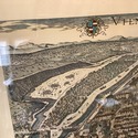 Framed Large Map Vienna Austria Old World 16th C D