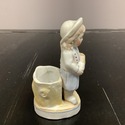 Vintage Bisque Young Girl w Dog Toothpick or Match