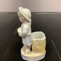 Vintage Bisque Young Girl w Dog Toothpick or Match