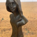 Art Nouveau Bronze Figure Short Bust Marked Rose 5