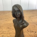 Art Nouveau Bronze Figure Short Bust Marked Rose 5