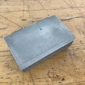 Vintage Pine Box Encased with Silver Metal  Reticu