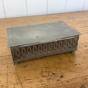 Vintage Pine Box Encased with Silver Metal  Reticu
