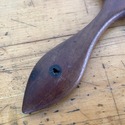 Antique Wood Hand Mirror 2 Sided Inlaid Trim Wood 