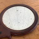 Antique Wood Hand Mirror 2 Sided Inlaid Trim Wood 
