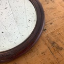 Antique Wood Hand Mirror 2 Sided Inlaid Trim Wood 
