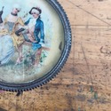 Pair Antique Metal Round Petite Small Picture Fram