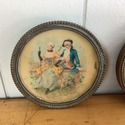 Pair Antique Metal Round Petite Small Picture Fram