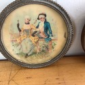Pair Antique Metal Round Petite Small Picture Fram