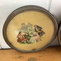 Pair Antique Metal Round Petite Small Picture Fram