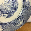 Antique Blue White Transferware Castle Scenery Pla