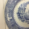 Antique Blue White Transferware Castle Scenery Pla