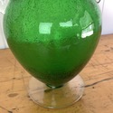 Green Hand Blown Glass Trophy Form Vase Clear Pull