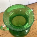 Green Hand Blown Glass Trophy Form Vase Clear Pull