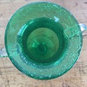 Green Hand Blown Glass Trophy Form Vase Clear Pull
