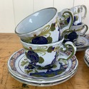 6 Made in Italy Ceramic Teacups and Saucers Carnat