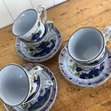 6 Made in Italy Ceramic Teacups and Saucers Carnat