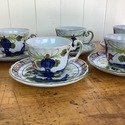 6 Made in Italy Ceramic Teacups and Saucers Carnat