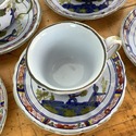 6 Made in Italy Ceramic Teacups and Saucers Carnat