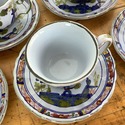 6 Made in Italy Ceramic Teacups and Saucers Carnat