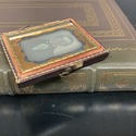 Antique Daguerreotype Photo Male Portrait Leather 