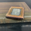 Antique Daguerreotype Photo Male Portrait Leather 