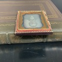 Antique Daguerreotype Photo Male Portrait Leather 