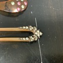 3 Art Deco Hair Combs Pin Blue Clear Multi Color R