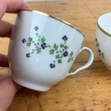 Antique Pasteware Lot Fruit Bowls 2 Cups Purple Fl
