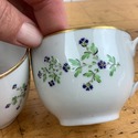 Antique Pasteware Lot Fruit Bowls 2 Cups Purple Fl