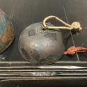 Vintage Metal Bell or Wind Chime Cups Bird Floral 