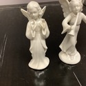 2 Dresden White Porcelain Musical Winged Angel Fig