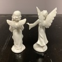 2 Dresden White Porcelain Musical Winged Angel Fig