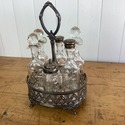 Vintage Silverplate Cruet Set 6 Cruets Round Circu