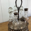 Vintage Silverplate Cruet Set 6 Cruets Round Circu