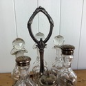 Vintage Silverplate Cruet Set 6 Cruets Round Circu