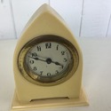 German Vintage Art Deco Dome Clock Wind Up Cream Y