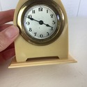 German Vintage Art Deco Dome Clock Wind Up Cream Y