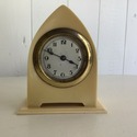 German Vintage Art Deco Dome Clock Wind Up Cream Y