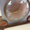 Art Deco Vintage Copper Silver Metal Mantel Desk C