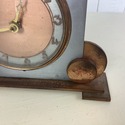 Art Deco Vintage Copper Silver Metal Mantel Desk C