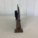 Art Deco Vintage Copper Silver Metal Mantel Desk C