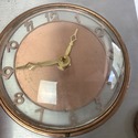Art Deco Vintage Copper Silver Metal Mantel Desk C