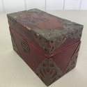 Signed Japan Lacquered Box Brass Trim on Corners C
