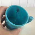 Blue Milk Glass Mug Grape Bunches Leaves Relief Pa
