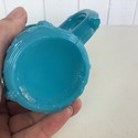 Blue Milk Glass Mug Grape Bunches Leaves Relief Pa