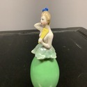 Art Deco Female Figure Perfume Bottle w Glass Daub